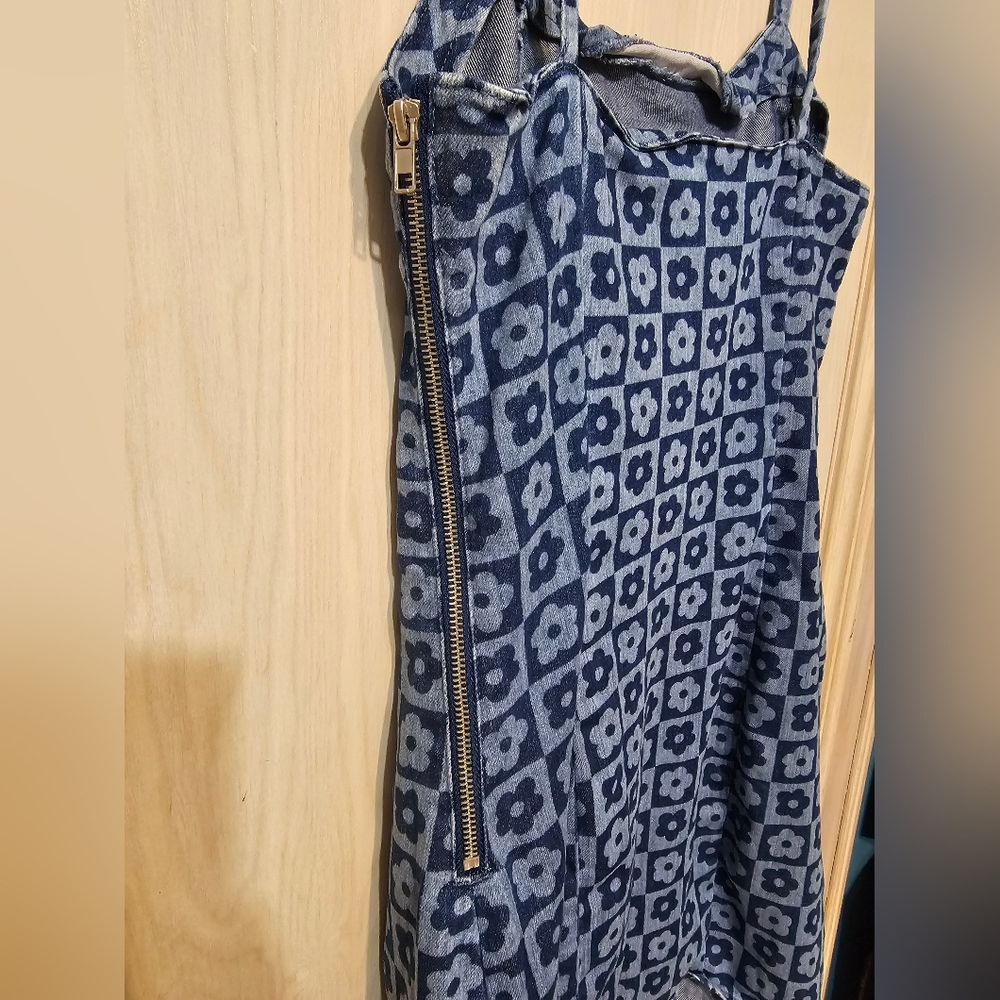 Blue Patterned Women's Dress - Picture 6 of 6